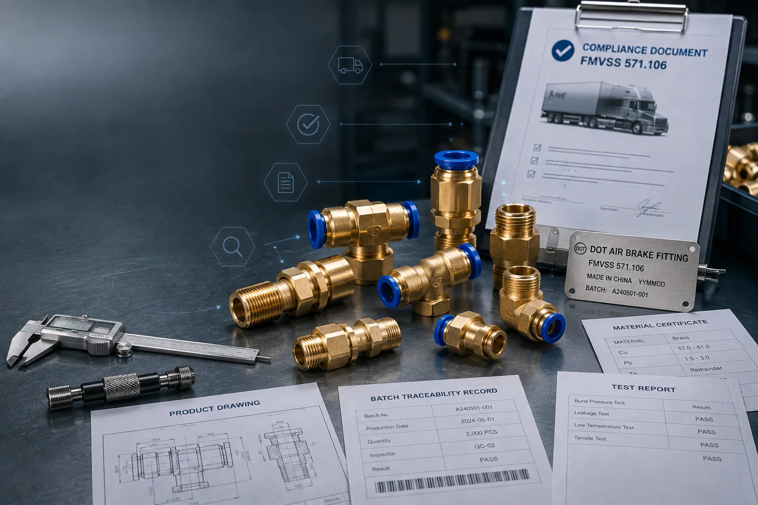 DOT Certification for Air Brake Fittings inspection and marking review